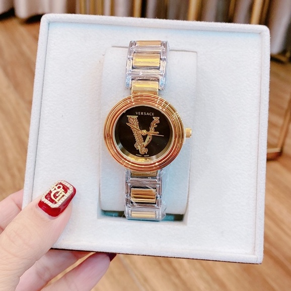 đồng hồ thời trang nữ Versace đeo tay dây thép không gỉ hàng đẹp thời trang cao cấp chống  nước bảo hành 12 tháng -DH14
