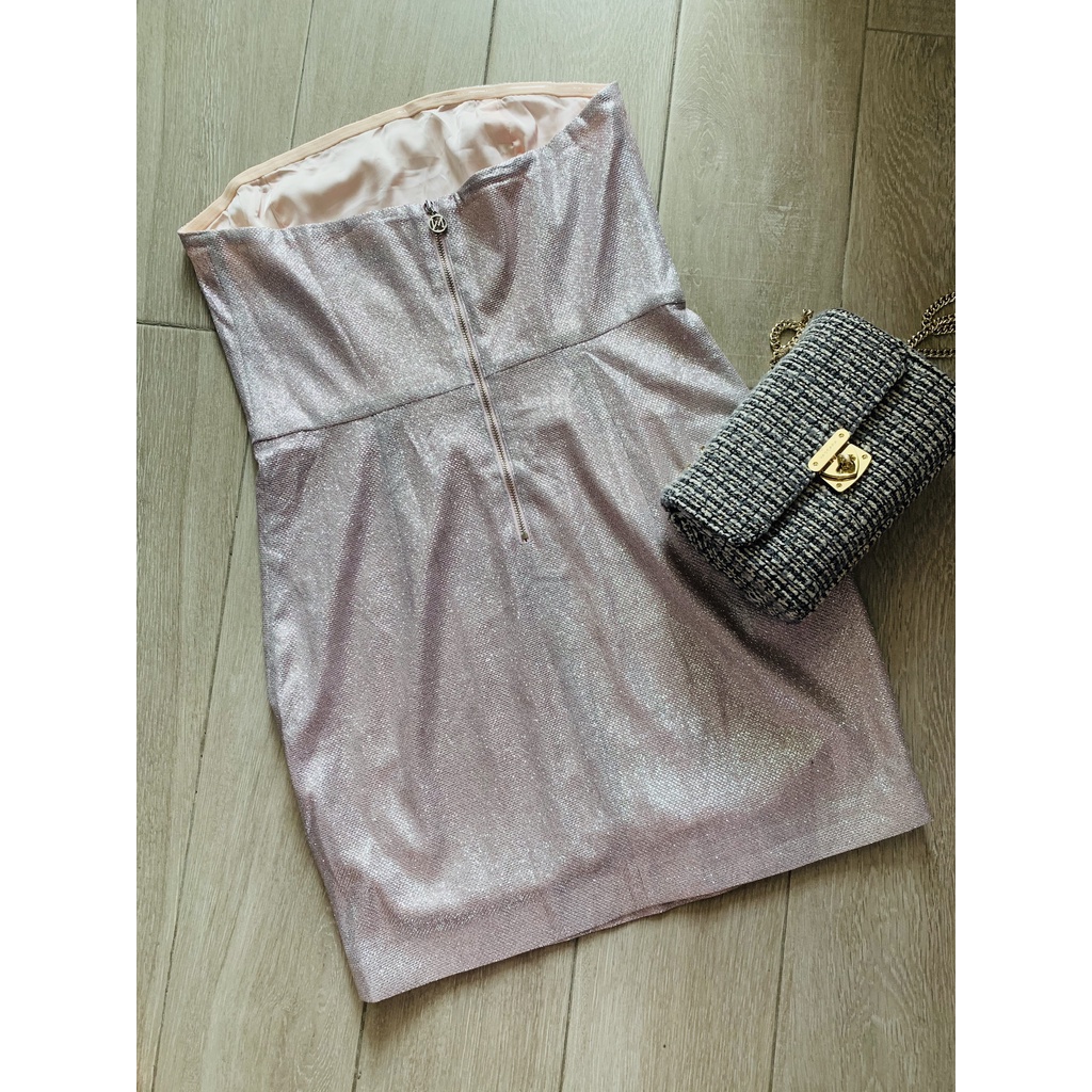 Đầm cúp ngực body hồng ánh kim MESHKI