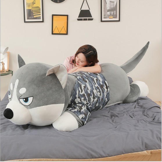 Chó Husky Nhồi Bông Mặt Ngáo Siêu Đẹp, Cute - Qùa tặng Gấu Bông Dễ Thương GB11 - Bơ Xinh