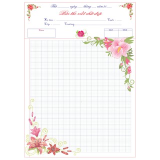 Giấy thi viết chữ đẹp A4,2 mặt, 10 tờ