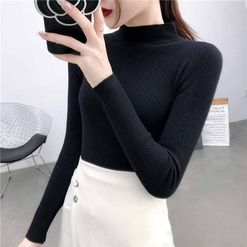 Áo Sweater Cổ Lọ Thời Trang Thu Đông Xinh Xắn Cho Nữ