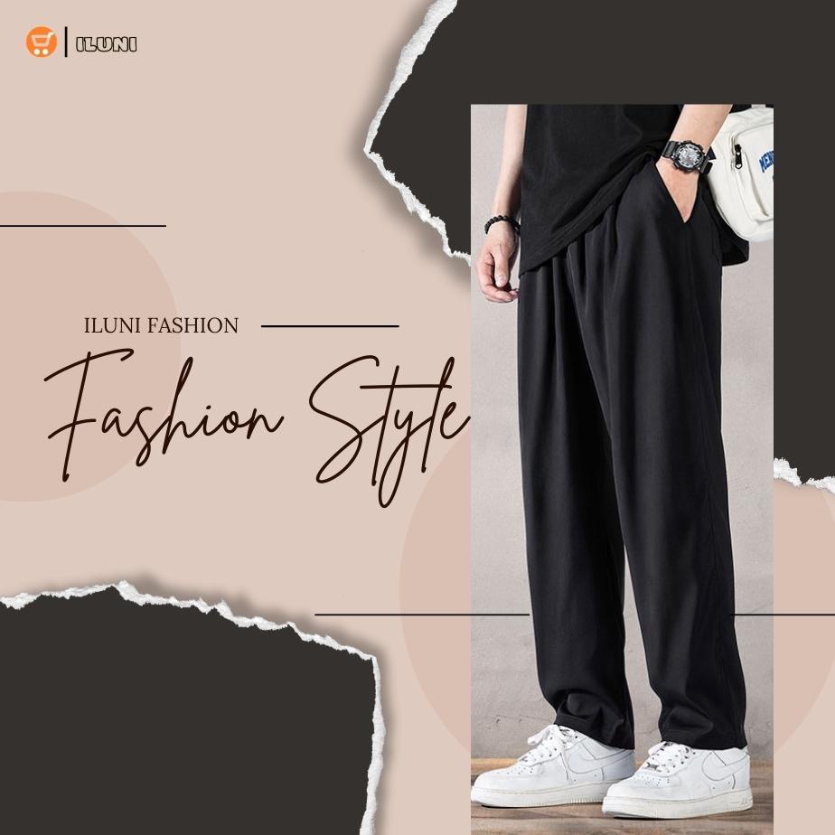 Quần ống suông nam, quần ống rộng nam vải hàn quốc ILUNI FASHION QS01