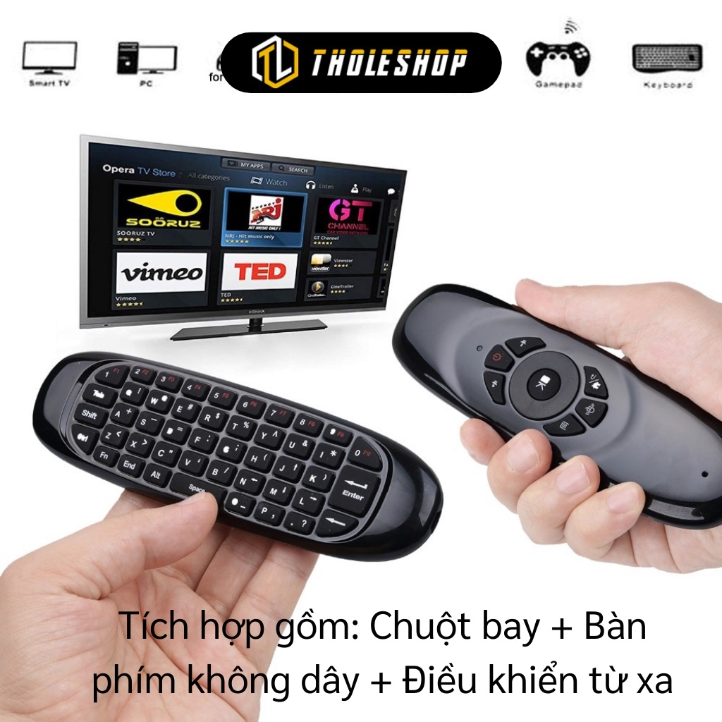 Bàn Phím Mini Kiêm Chuột Bay - Điều Khiển Từ Xa Không Dây C120 Cho Androi TV Box 6216