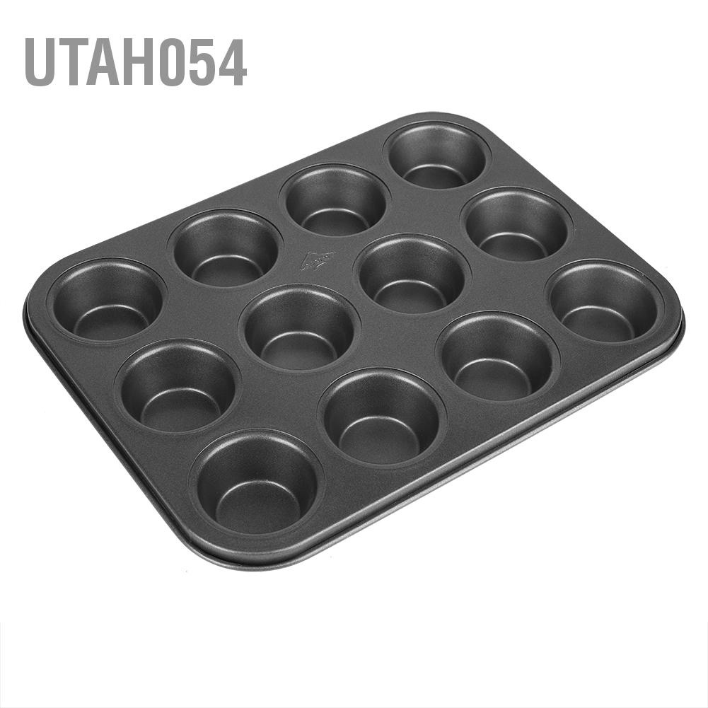 Hàng Sẵn 12 Cup Muffin chuyên nghiệp / Yorkshire Pudding / Cupcake Tray Bakeware Non-Stick Khuôn cupcake chống dính cao cấp 12 lỗ nhỏ Khuôn nướng bánh muffin【Utah054】
