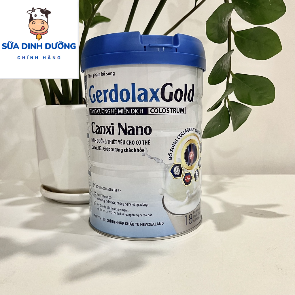 Sữa canxi Gerdolax Gold Canxi Nano 900g, Sữa canxi cho người già, Sữa canxi cho người lớn, Sữa xương khớp