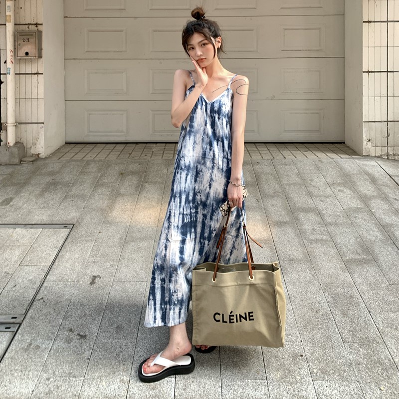 Đầm Maxi Sát Nách Dáng Rộng Màu Nhuộm Thời Trang Mùa Hè Cho Nữ