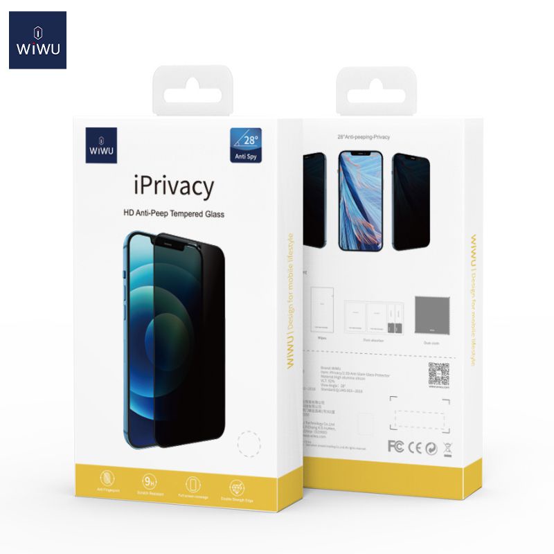 WIWU iPrivace – Kính Chống nhìn trộm bảo vệ màng loa cho Smart iPhone 15 Pro Max , 14 Plus , 11 , 12 , 13 Pro Max