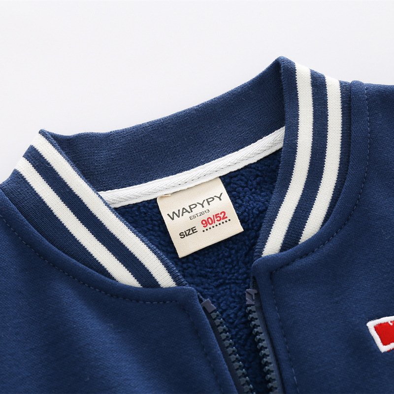 Áo Khoác Nỉ Bóng chày cho Bé Trai, áo Nỉ Bomber Wapypy dày ấm cho bé 12-24kg, hàng xuất Âu - Minkids