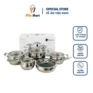 Bộ nồi arber 5 món ab06scc cao cấp có tay cầm chống nóng bảo hành chính hãng 12 tháng