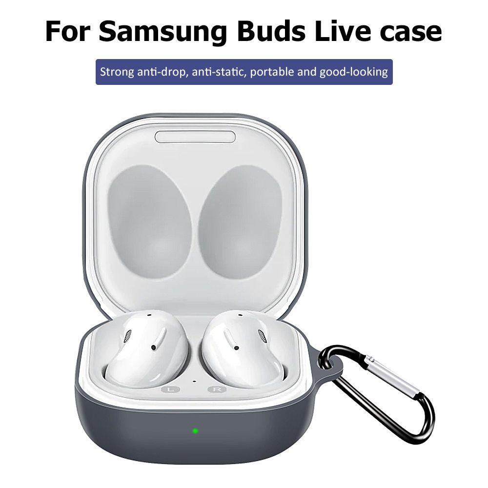 Vỏ Bảo Vệ Hộp Sạc Tai Nghe Samsung Galaxy Buds 2 Bằng Silicone Chống Rơi Kèm Móc 1 Cái