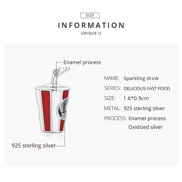 Phụ Kiện Bamoer Bằng Bạc Bamoer Scc2013 Hình Thức Ăn Nhanh/Bánh Mì Thời Trang Dùng Làm Vòng Tay DIY