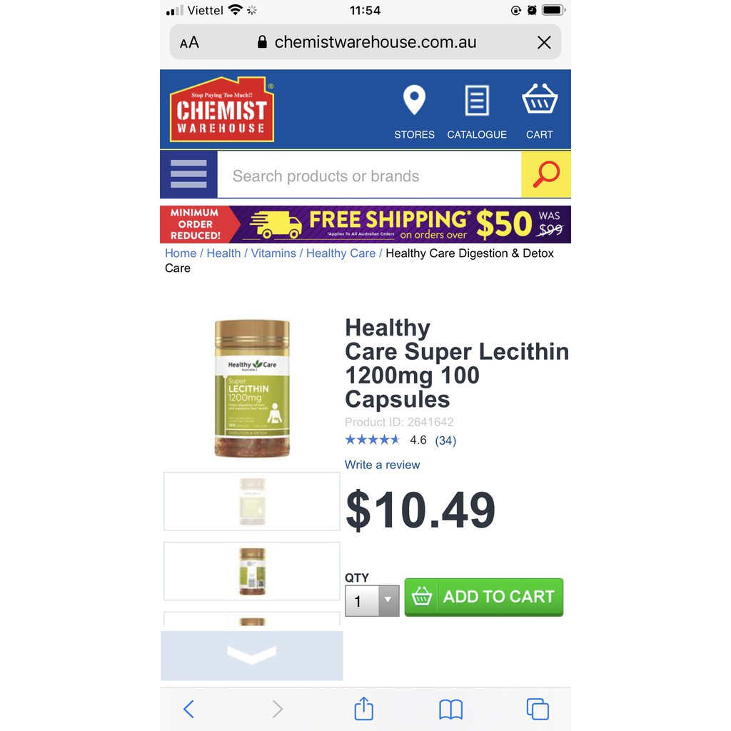 Mầm Đậu Nành Healthy Care Super Lecithin 1200mg, Úc 100 viên, tăng cường sinh lý, ngăn lão hóa cho phụ nữ