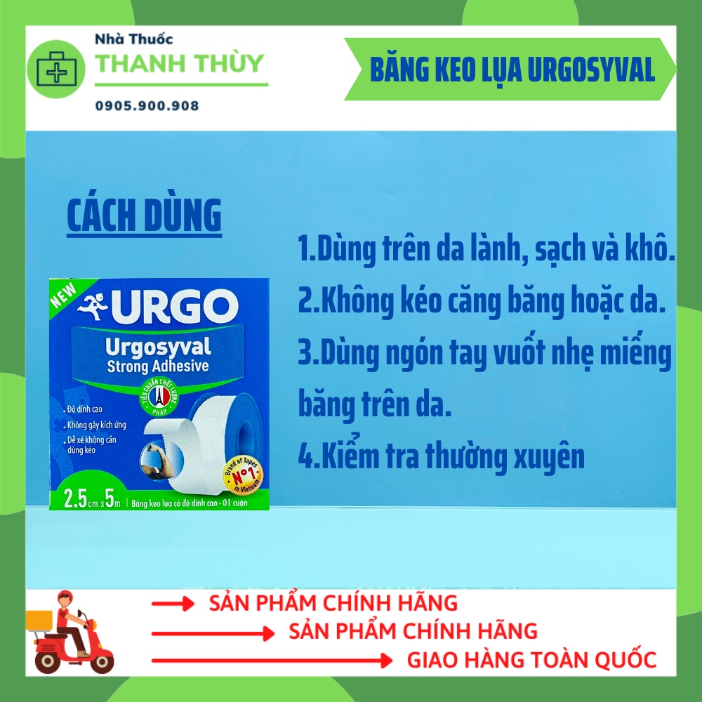 BĂNG KEO LỤA URGOSYVAL Dùng Để Băng Các Vết Thương Hậu Phẫu