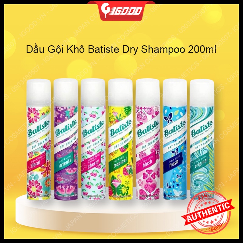 Dầu Gội Khô Batiste Dry Shampoo 200ml chính hãng UK