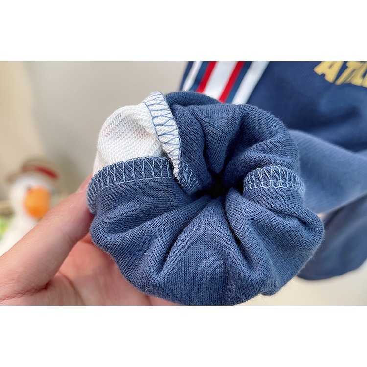 Bộ Áo Khoác Tay Dài Có Khóa Kéo In Chữ + Quần Dài Thể Thao Phong Cách Hàn Quốc Kiểu Mới Cho Bé Trai Gái 80-120cm