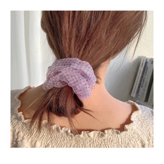 Dây buộc tóc Scrunchies kẻ caro nhiều màu