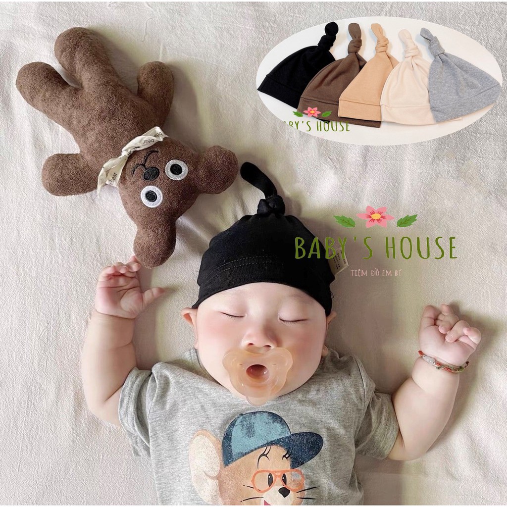 Mũ nón cotton thắt nút đáng yêu cho bé (0-12m) MD25 - Baby's House