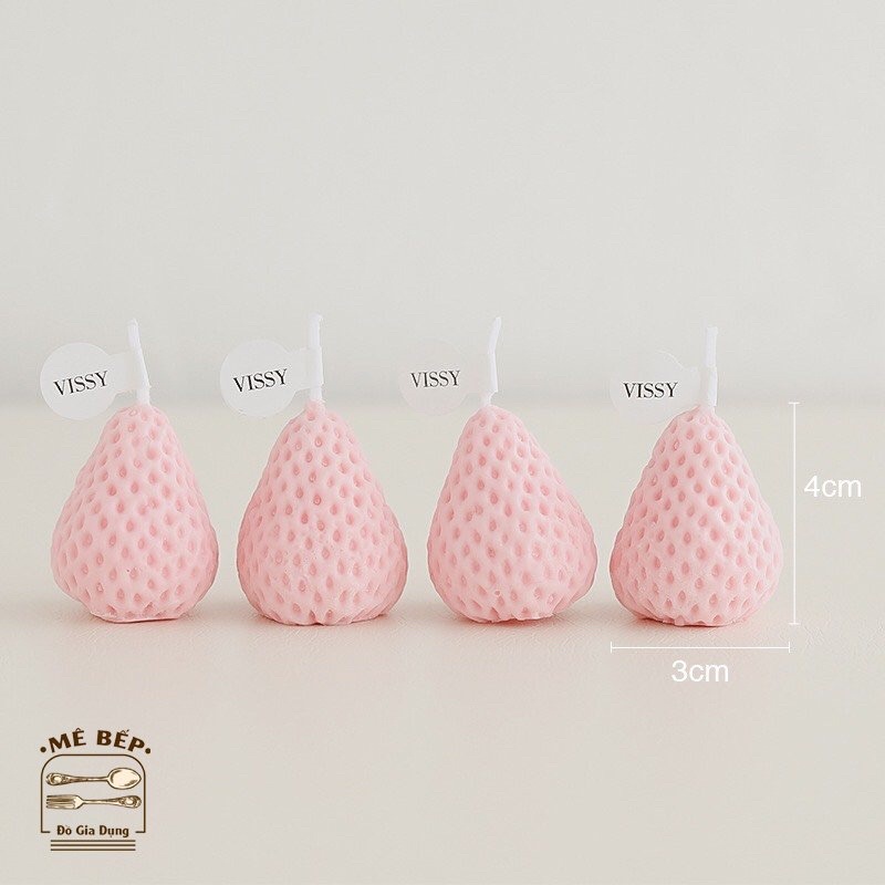 Nến thơm hình quả dâu tây decor phòng, hương thơm thư giãn