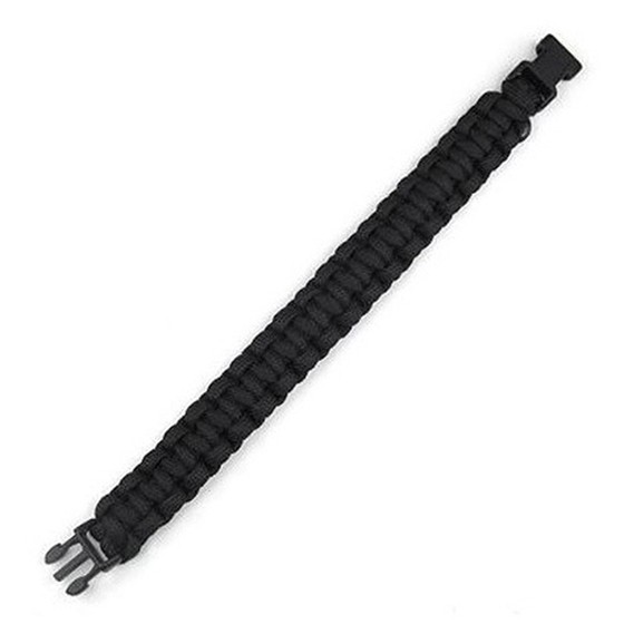 Vòng Đeo Tay Paracord Sinh Tồn Màu Đen 7 Inches