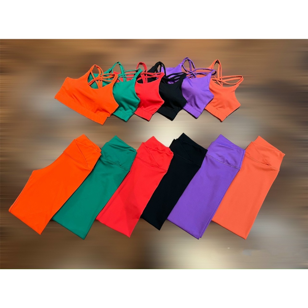 Set Bộ Quần Dài Áo Bra Dây Đan Ngực Chất Thun Siêu Xinh (đồ tập gym-yoga nữ)