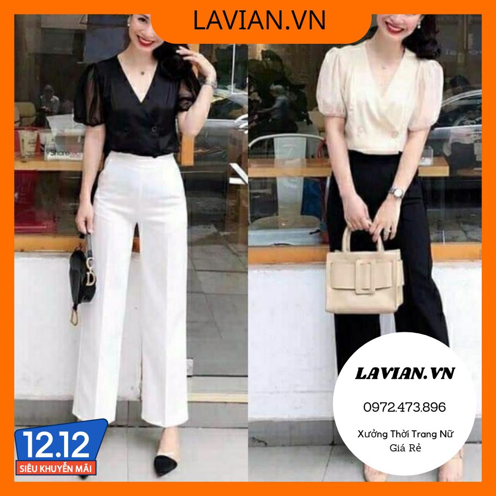 HOT HOT Quần ống rộng lưng cao khóa sườn dáng dài vải tuyết mưa vitex nhiều màu | BigBuy360 - bigbuy360.vn