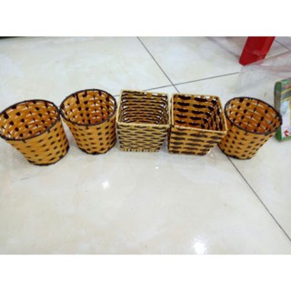 giỏ đan nhựa vuông, tròn, giỏ mây, sọt mây, rổ nhựa đựng giấy ăn