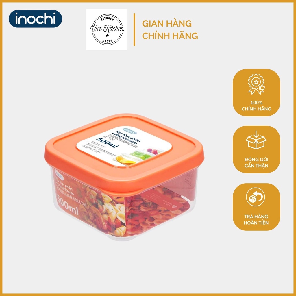 Hộp Vuông lẻ đủ size - Hộp Đựng Thực Phẩm Thức Ăn Hokkaido INOCHI Vietkitchen Nhựa Cao Cấp Bền Kín Chịu Nhiệt Cao