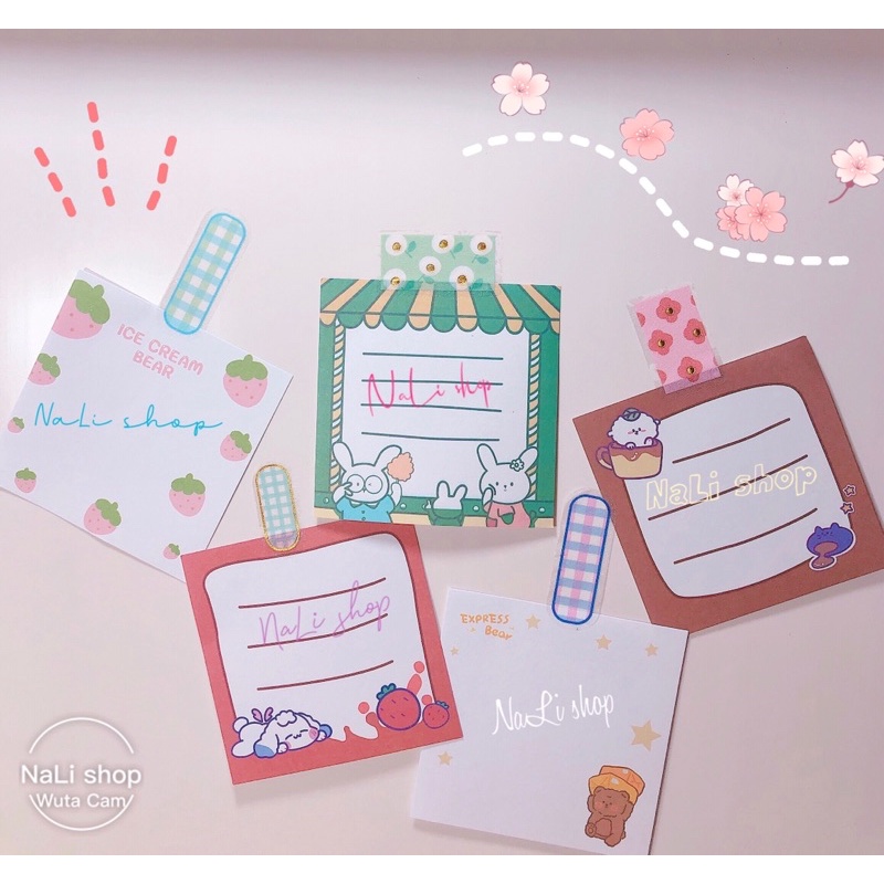 SET 50 GIẤY NOTE MIX MẪU CUTE DỄ THƯƠNG, TRANG TRÍ SỔ BULLET JOURNAL, DECOR BÀN HỌC, PHÒNG NGỦ, GIẤY GHI CHÚ NHỚ MEMOPAD