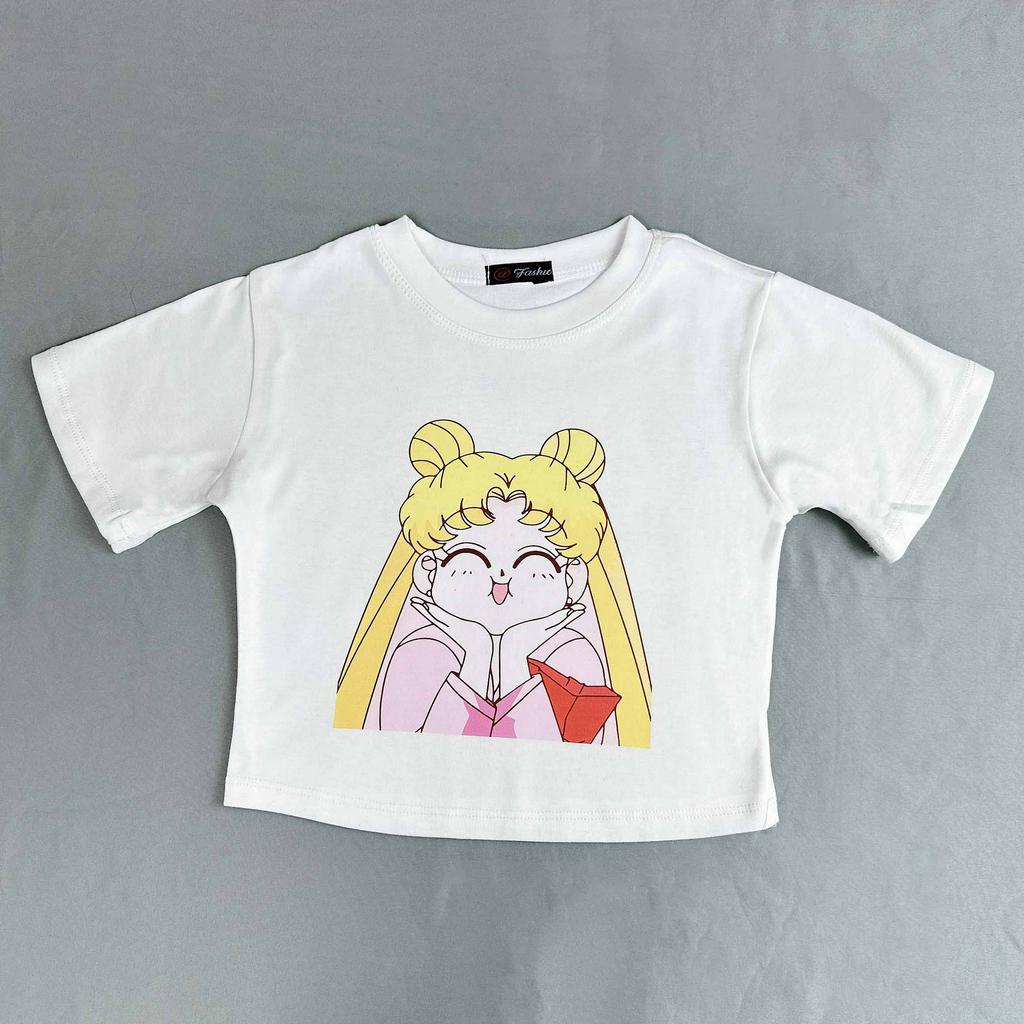 Áo croptop nữ HY KOREA in Sailor Moon 1285 tay ngắn ôm body