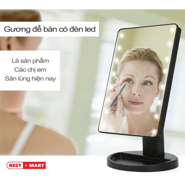 GƯƠNG TRANG ĐIỂM ĐỂ BÀN CÓ ĐÈN LED HBK