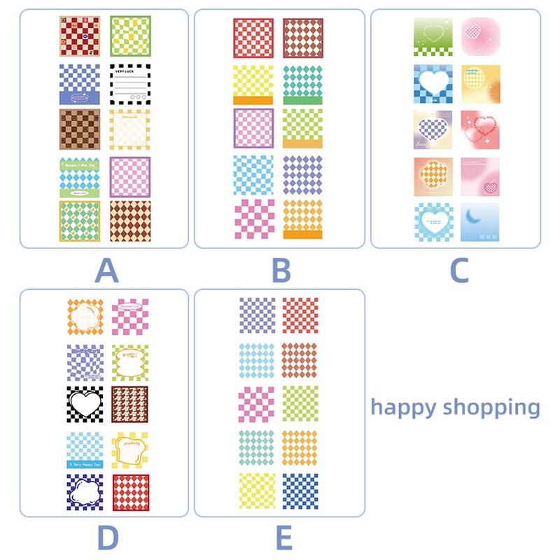 Set 400 Tờ Giấy Ghi Chú Họa Tiết Caro Dễ Thương Cho Học Sinh