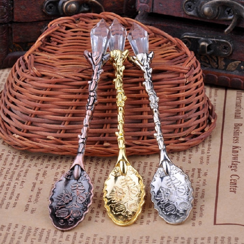 Thìa mini khắc họa tiết phong cách vintage độc đáo