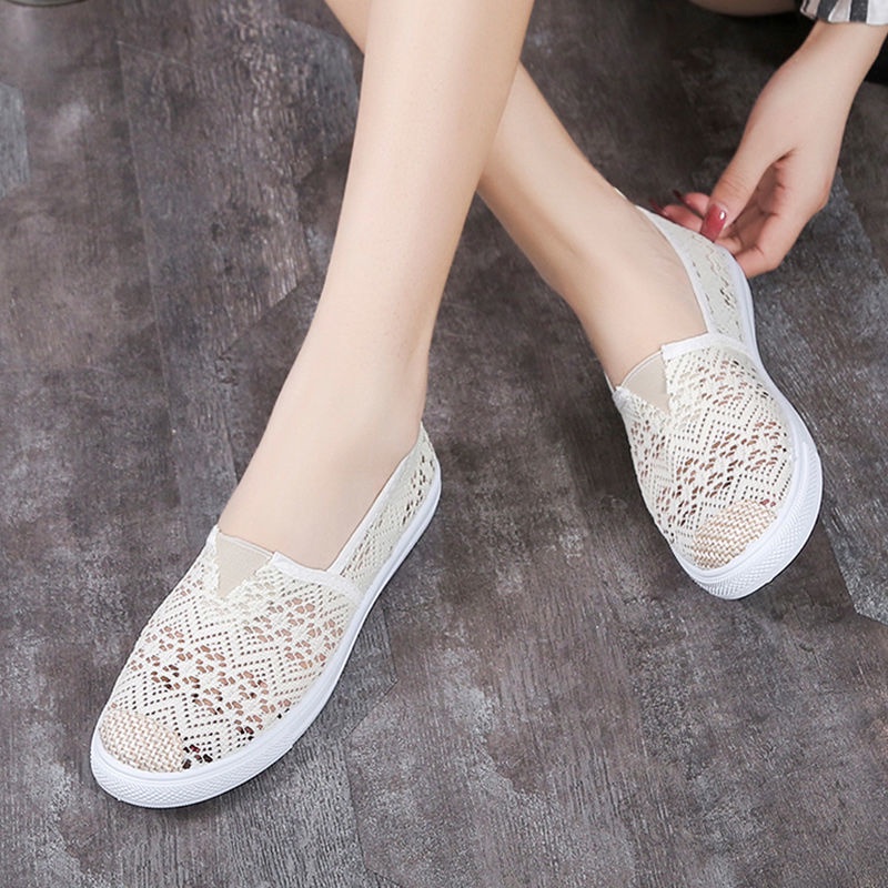 Giày Lười canvas Đế Mềm Thoáng Khí Thời Trang Cho Nữ