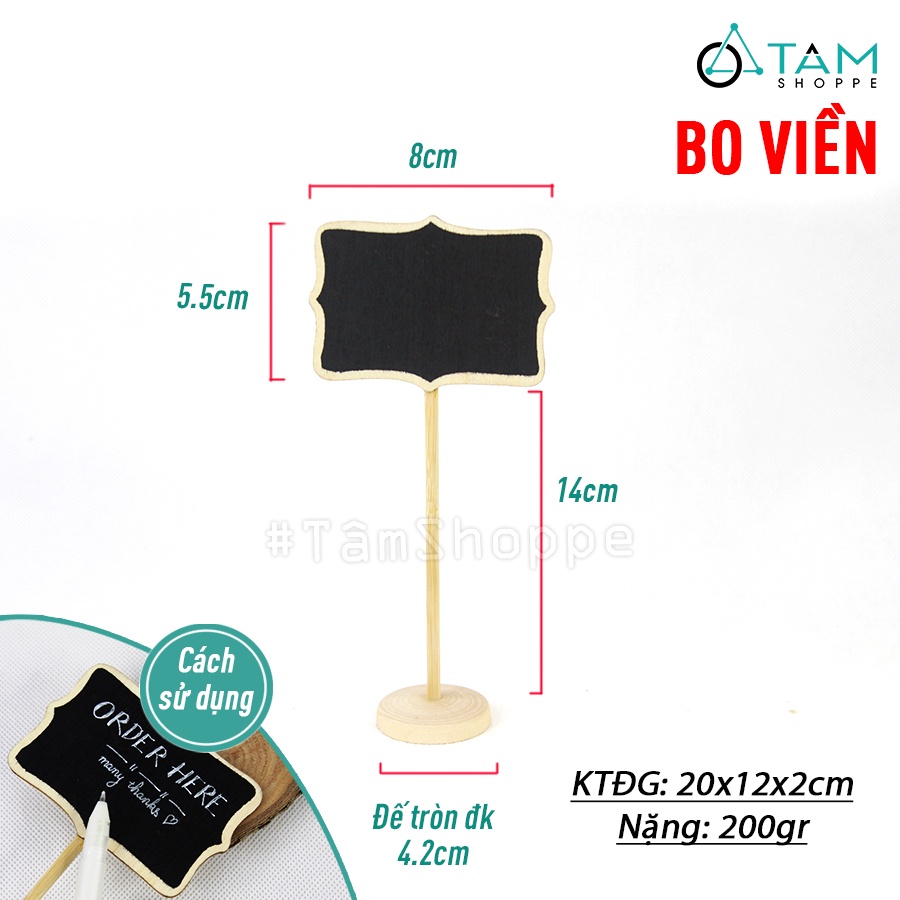 Bảng đen viết phấn gỗ mini để bàn chân cao BDMN-03