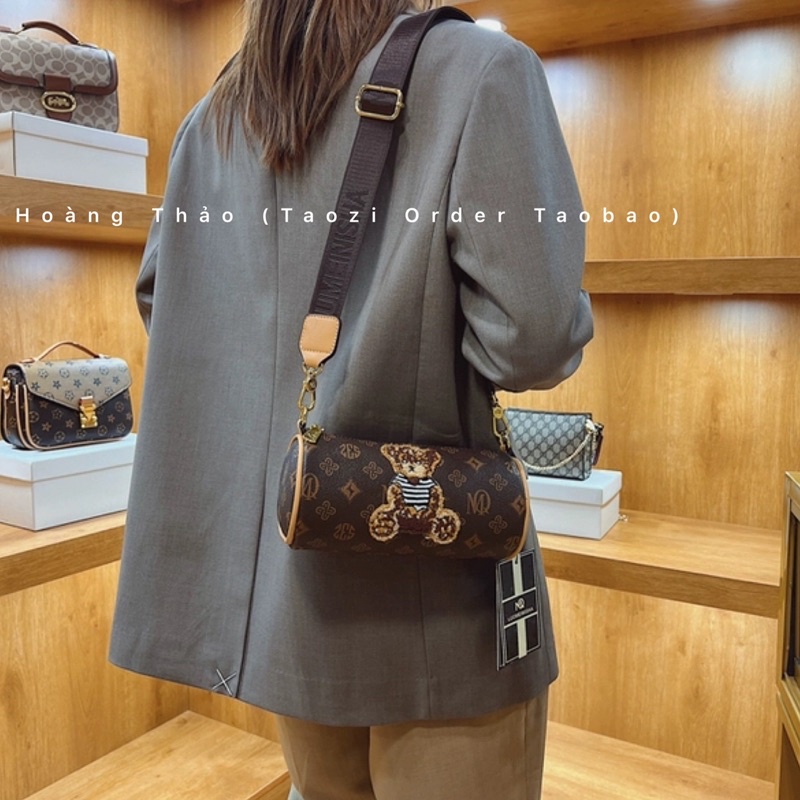 Túi hộp tròn trống cơm hoạ tiết gấu quai bảng to chất bao đẹp siêu hot 2021 ♥️