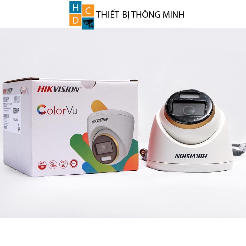 Camera Hikvision 2mp có màu ban đêm DS-2CE70DF3T-FS đèn trợ sáng 20m tích hợp mic vỏ kim loại