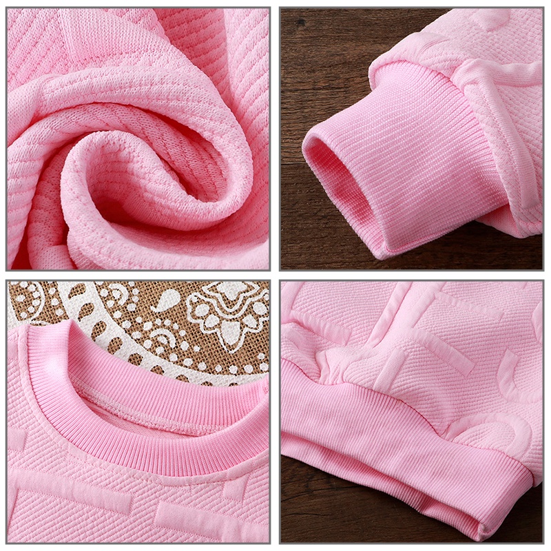 Áo sweater AMILA cổ tròn họa tiết chữ phong cách phương tây cho bé