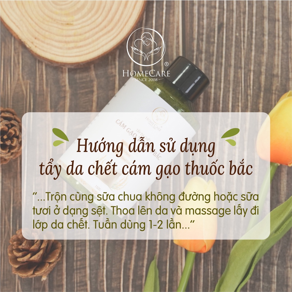 Tẩy da chết mặt Home Care làm từ cám gạo thuốc bắc tự nhiên an toàn cho da