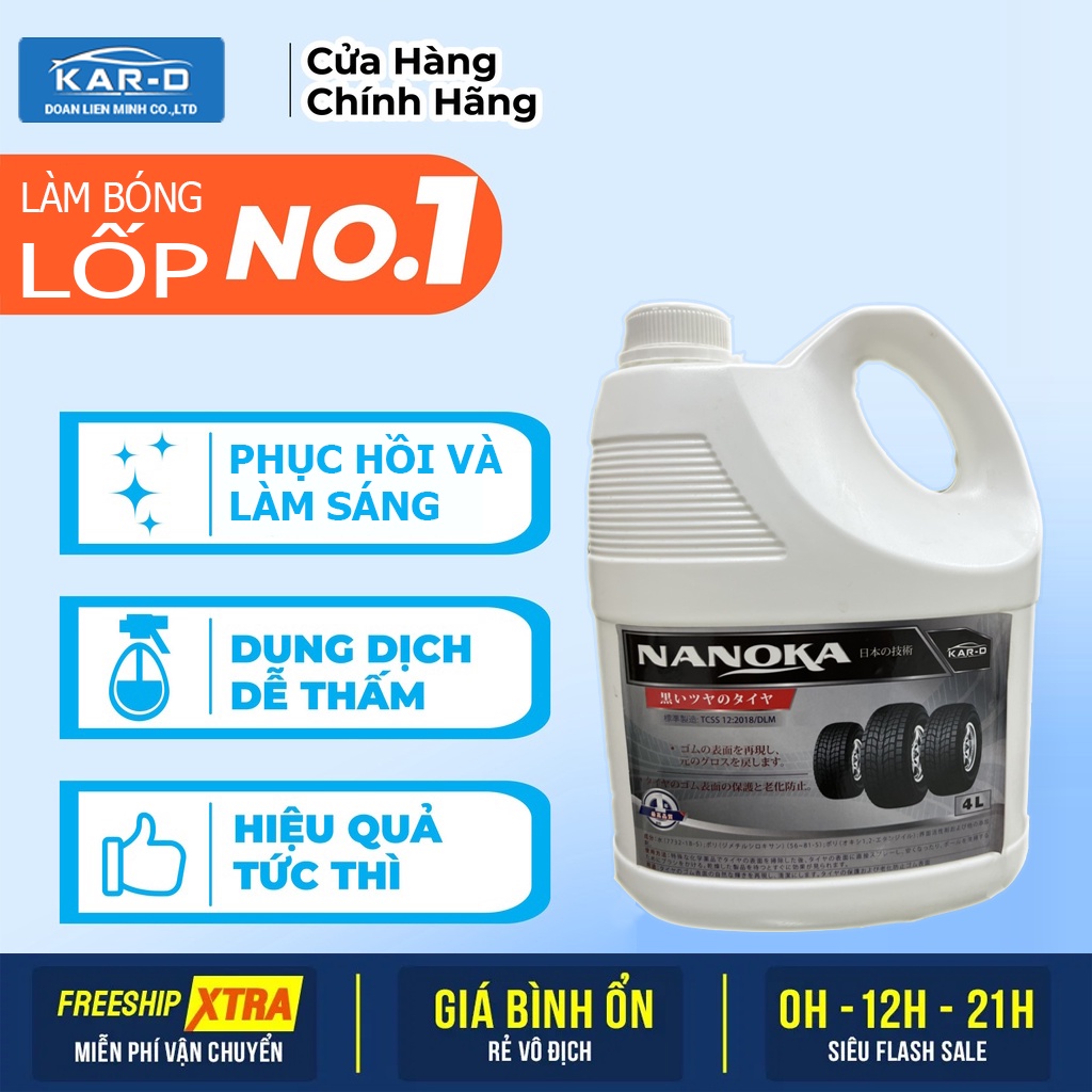 Làm bóng lốp xe ô tô và phục hồi chính hãng - Thể tích 3,6L