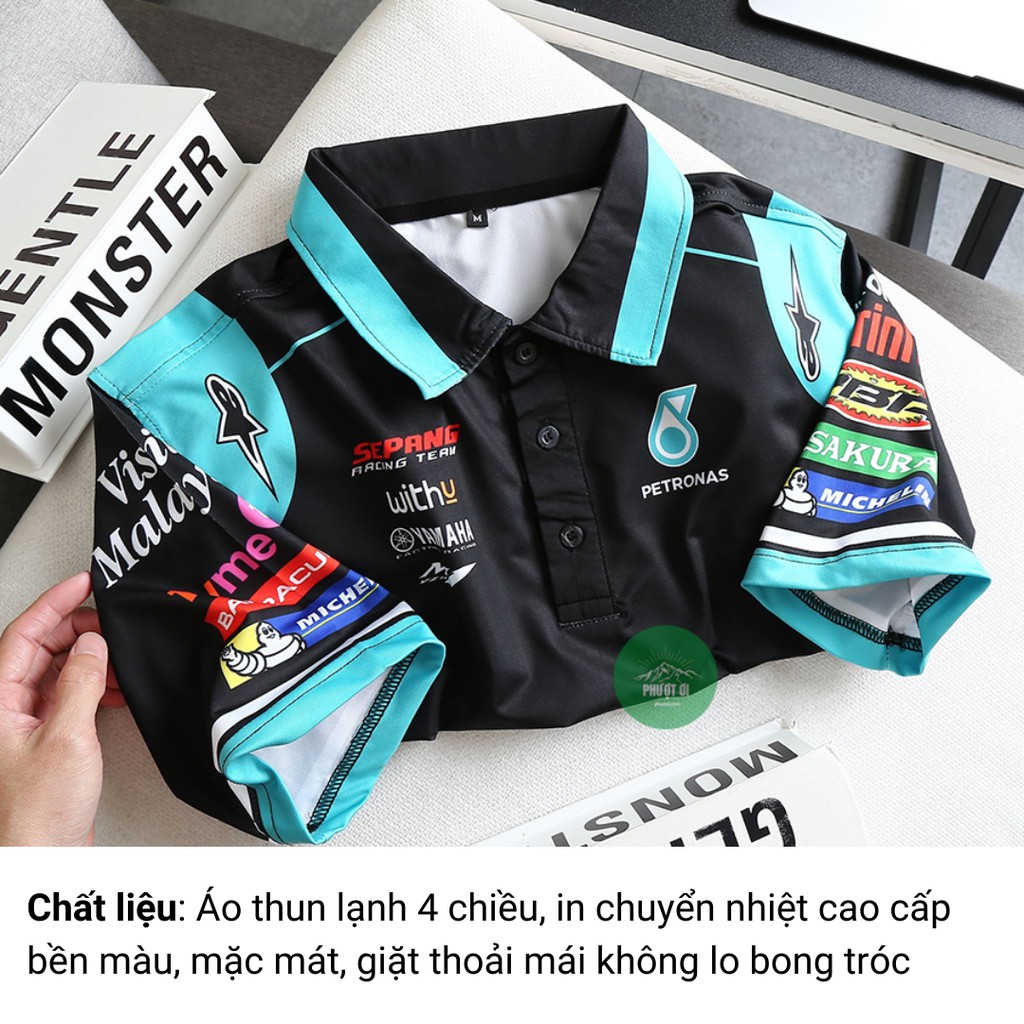 Áo thun nam có cổ Petronas Yamaha SRT in chuyển nhiệt cao cấp phong cách thể thao | BigBuy360 - bigbuy360.vn