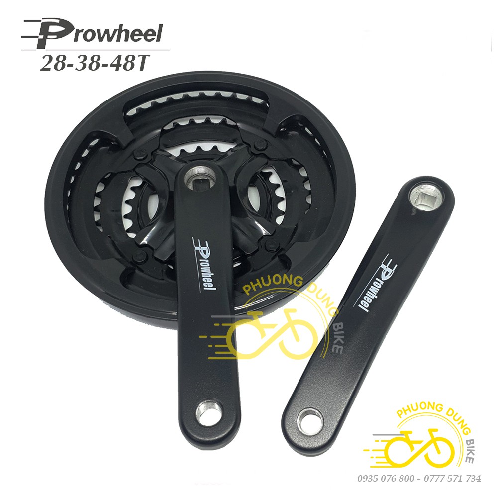 Đùi dĩa (Giò dĩa) xe đạp PROWHEEL Crankset AD43  28-38-48T