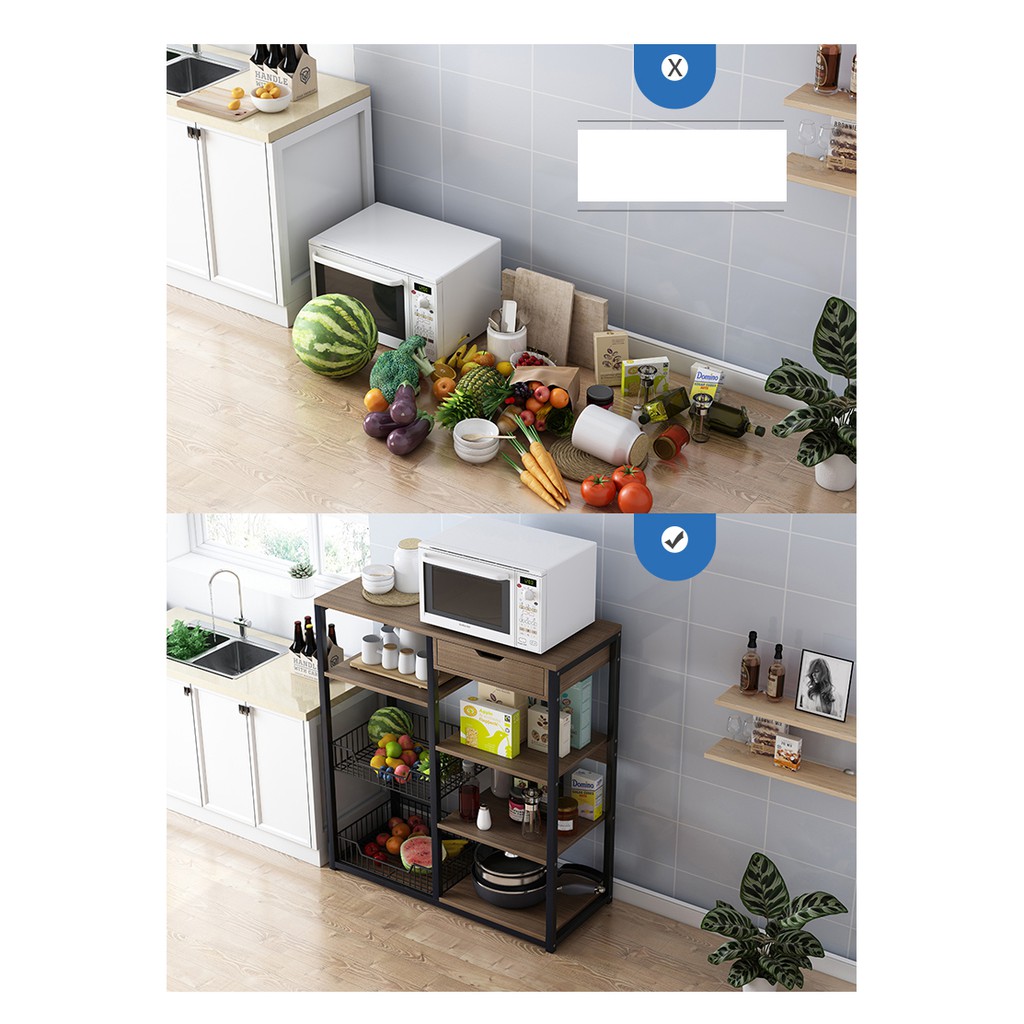 Kệ bếp vuông 6 ô 80x30x80 - Kệ để lò vi sóng đa năng