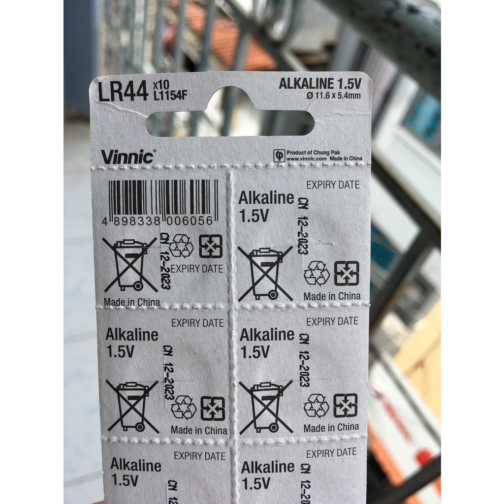 Vỉ 10 Viên Pin Cúc Áo Vinnic LR44 – AG13 – A76 - L1154F - 357