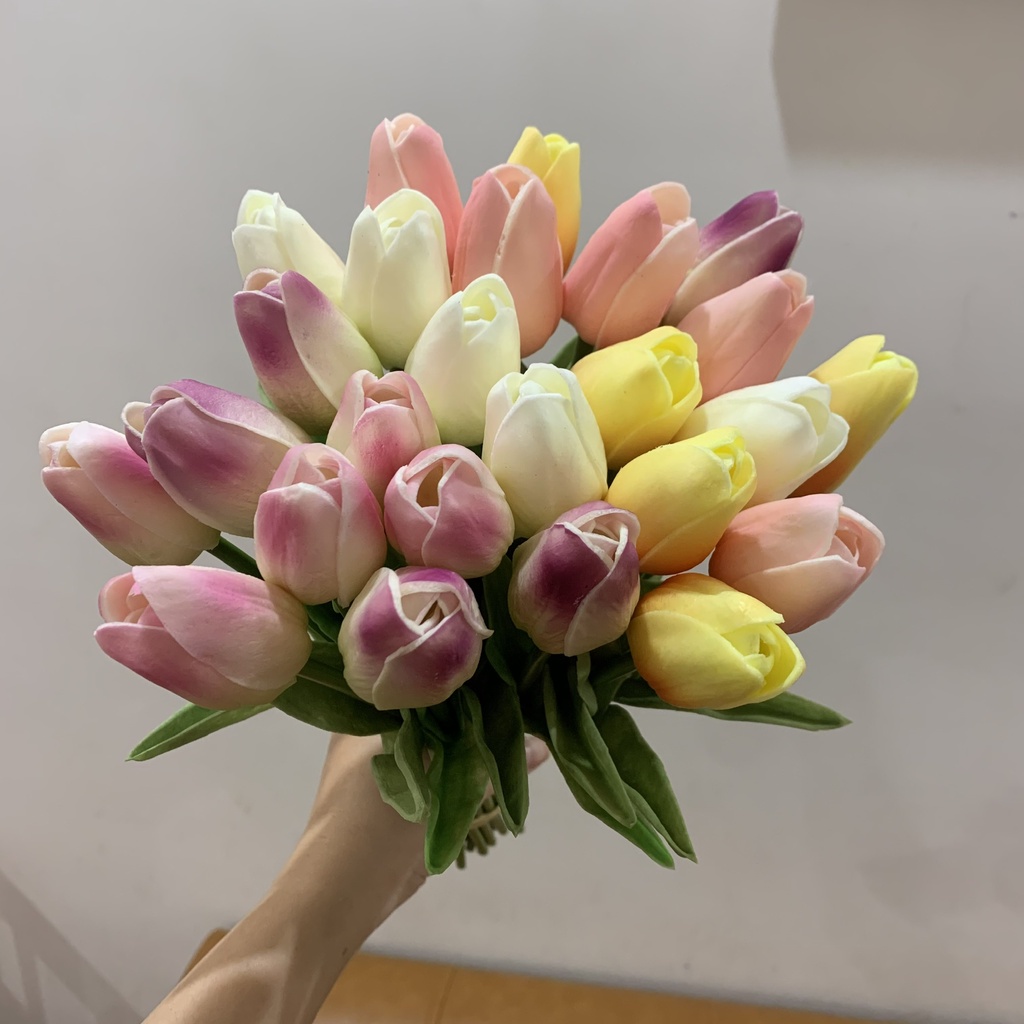 Hoa Tulip giả - chất liệu cao su non giống thật 99% - Decor, trang trí, phụ kiện chụp ảnh