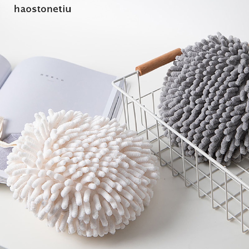 【HA】 Soft Hand Towel Ball Thick Super Absorbent WallMounted Hanging Wipe Cloth Velvet .