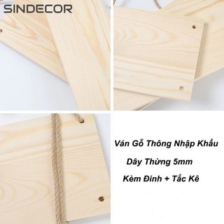 KỆ GỖ TREO TƯỜNG DÂY THỪNG SINDECOR_PHONG CÁCH VINTAGE