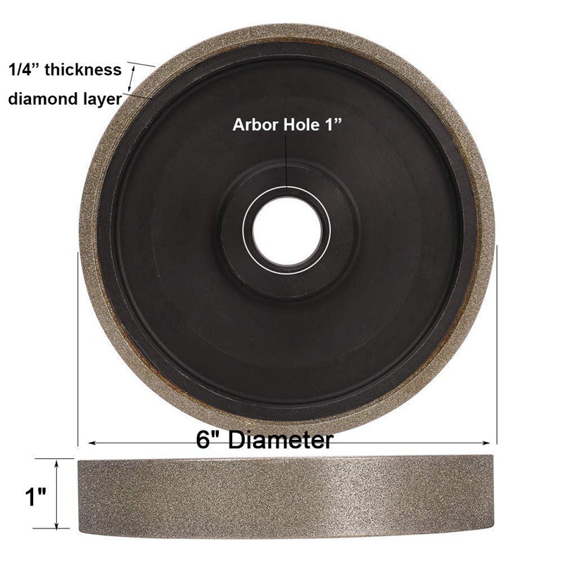 Bánh Xe Mài Trang Sức Kim Cương 6inch X1 inch Với Lỗ Hổ Phách 1inch (Dành Cho Đá Granite)