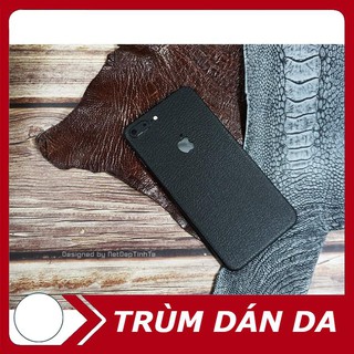 [DÁN DA] Miếng dán da Iphone 8 Plus - Da dập vân hạt nhỏ màu đen - DA THẬT 100%