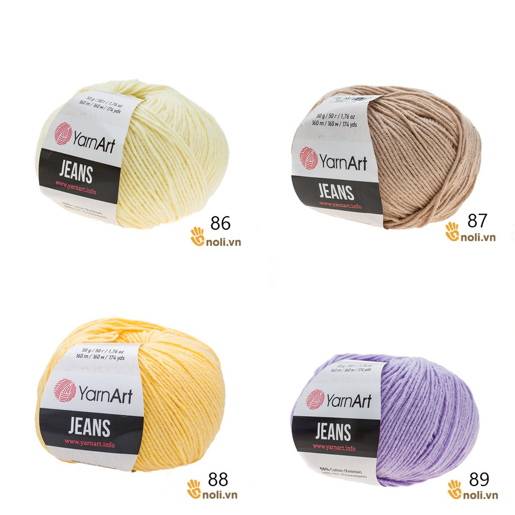 Len Jeans nhập khẩu Thổ Nhĩ Kỳ chuyên đan móc khăn, mũ, áo, thú bông không bai xù, phai màu, an toàn cho bé 50g (69-91) | BigBuy360 - bigbuy360.vn