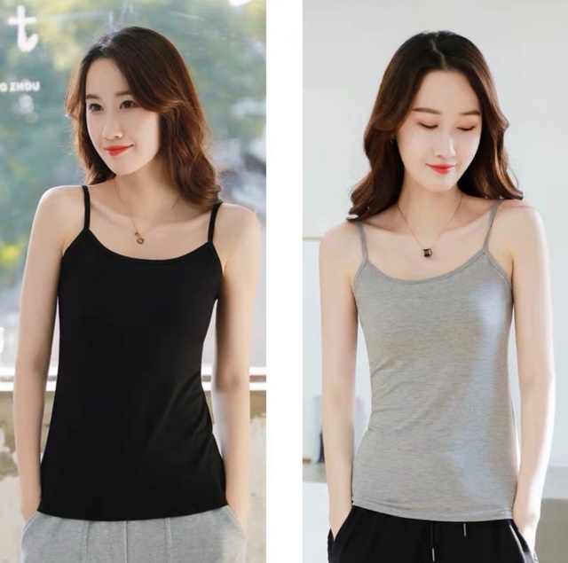 Áo Thun 2 Dây Nữ Dáng Ôm Thun Cotton Co Giãn Tốt